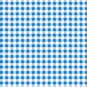 gingham bluebell and white | small