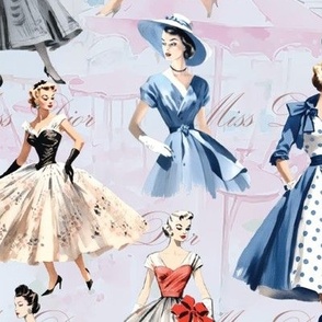 Enchanté Creations - Miss Dior - Blue Paris Wallpaper 