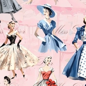 Enchanté Creations - Miss Dior - Pink Paris Wallpaper