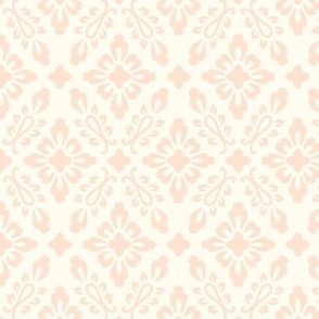 24" Diamond Floral Trellis in Ivory n Blush Pink by Audrey Jeanne