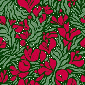 untamed garden - holiday red and green - large