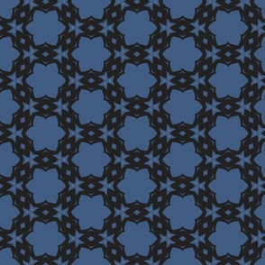 Blue Black flower star pattern