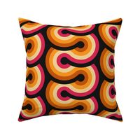 Warm 70s swirl in autumnal colors, classic design - jumbo scale