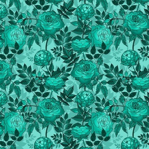 Teal Rose Garden 