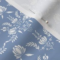 Blue and White Etched florals