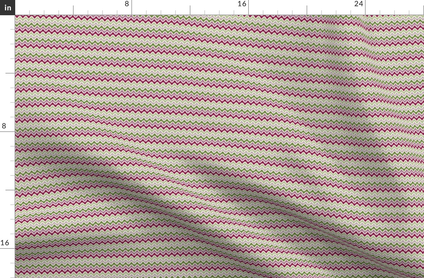 Groovy Wavy Zig Zags in Fig Colors: Extra Small
