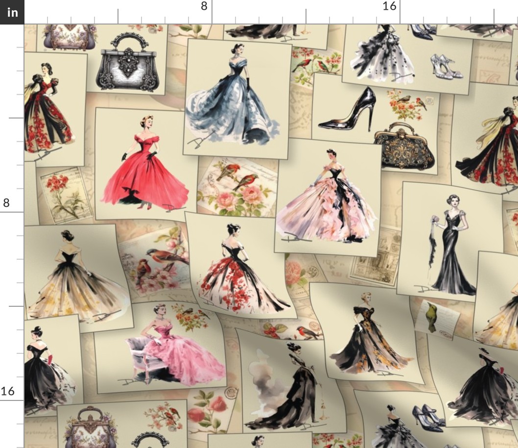 Parisian Couture Elegance – Postcards Wallpaper 