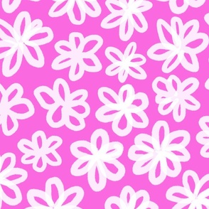 Retro Spool Flowers - Hot Pink