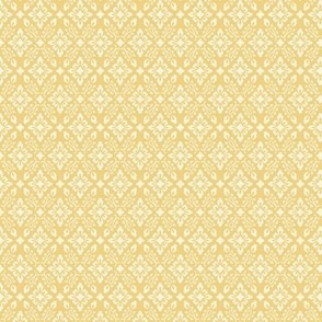8" Diamond Floral Trellis in Gold n Butter Yellow by Audrey Jeanne