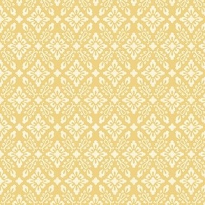 12" Diamond Floral Trellis in Gold n Butter Yellow by Audrey Jeanne