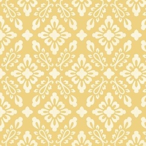 24" Diamond Floral Trellis in Gold n Butter Yellow by Audrey Jeanne