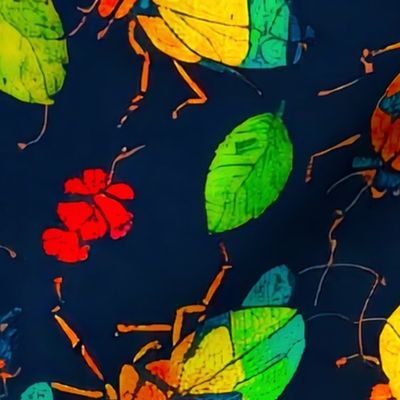 Whimsical colored bugs