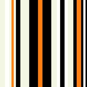 Stripes In Bold Black Orange and Taupe (Large)
