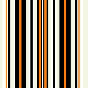 Stripes In Bold Black Orange and Taupe (Medium)