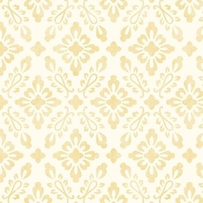24" Diamond Floral Trellis in Ivory n Butter Yellow by Audrey Jeanne