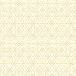 8" Diamond Floral Trellis in Ivory n Butter Yellow by Audrey Jeanne