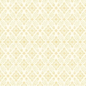 12" Diamond Floral Trellis in Ivory n Butter Yellow by Audrey Jeanne