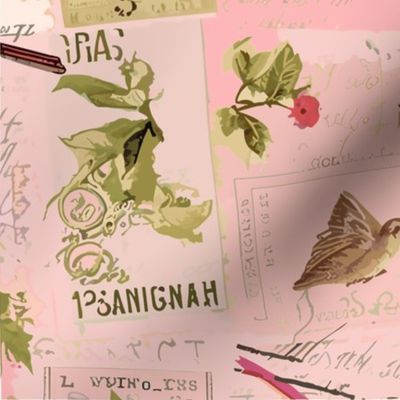 Vintage Postcards - Pink
