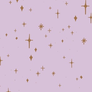 Lavender Haze Retro Sparkles in Gold onThistled #6c1d6 (small scale) 