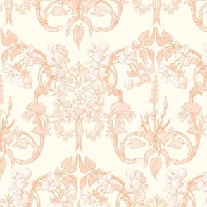 12" Victorian Entwined Floral in Ivory and Blush Pink by Audrey Jeanne