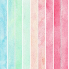 Pastel watercolor stripes vertical uniform width