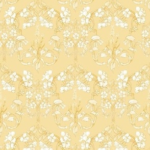 8" Victorian Entwined Floral in Mustard Gold and Ivory by Audrey Jeanne