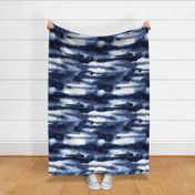 Watercolor Abstract Indigo Sky - Large Scale - blue navy ocean water waves beach