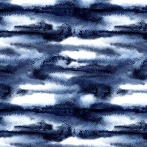 Watercolor Abstract Indigo Sky - Ditsy Scale - blue navy ocean water waves beach