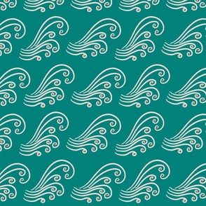 Under the sea - ocean waves - green ivory coral