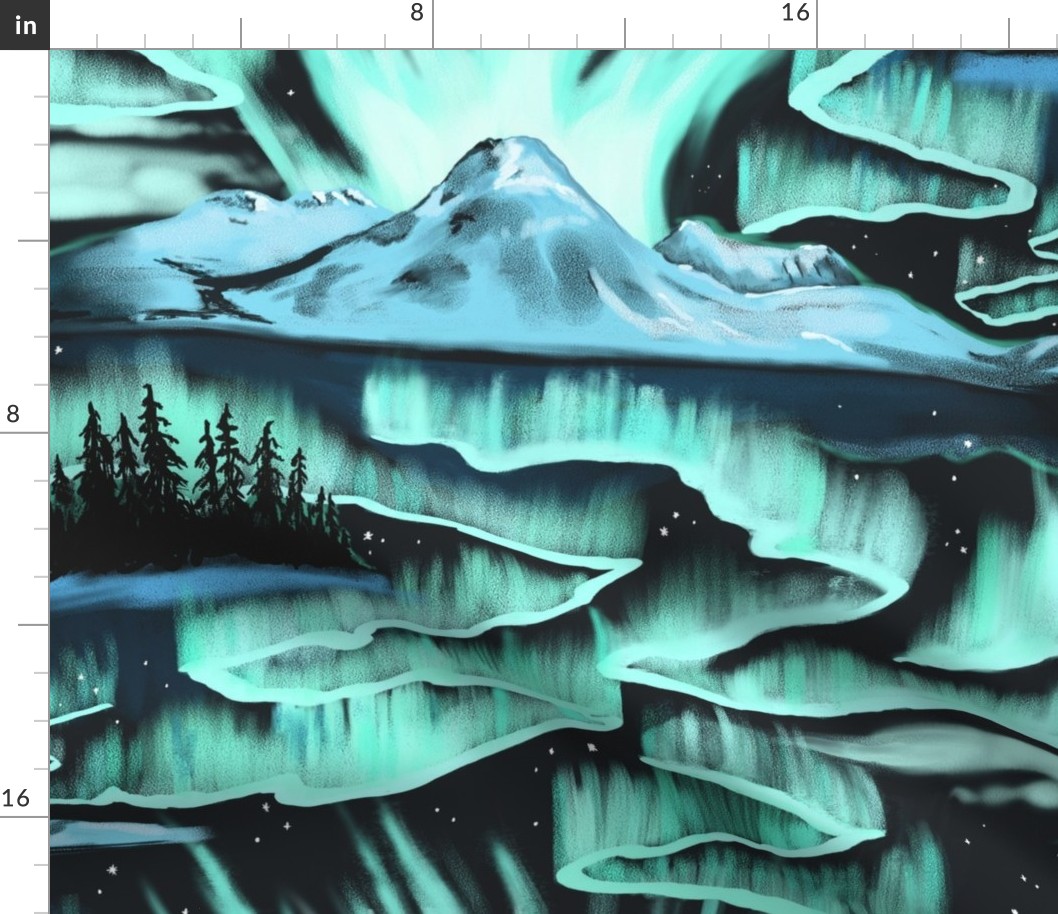 Aurora Borealis Fantasy Black Large