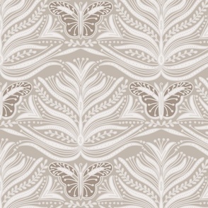Lily and Butterfly Bedding Taupe