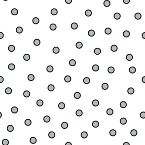 Double Dots Gray on White: Large