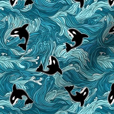 Orcas on Water