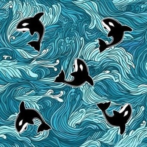 Orcas on Water