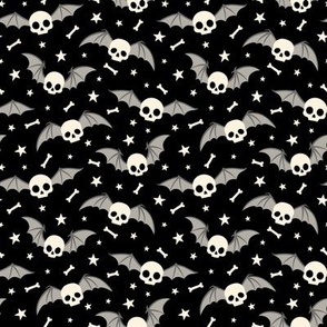 Winged Skulls on Black (Extra Small Scale)