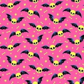 Winged Skulls: Yellow and Pink (Extra Small Scale)