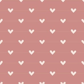 Light Pink Striped Hearts on Pink