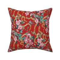 Snake and peony (red) MED 