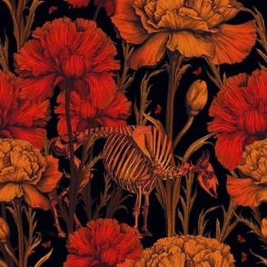 Surreal Bison Floral in Autumn