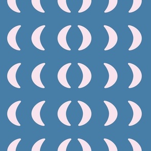 crescent moons vertical - dusty blue - large