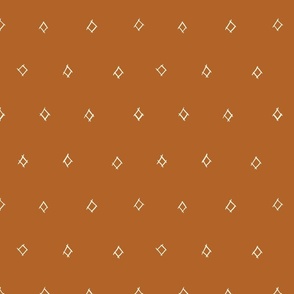 Diamonds Autumn Burnt Orange Handdrawn