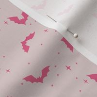 mini // Cute Hand Drawn Halloween Bats - hot pink on blush purple // 4”