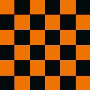 micro // Halloween Checkers - bright orange and jet black // 2”