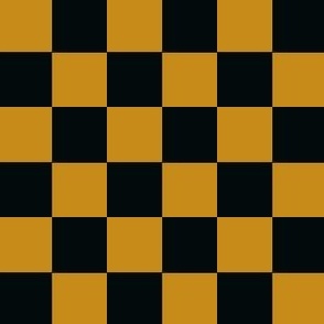 micro // Halloween Checkers - saffron yellow and jet black // 2”