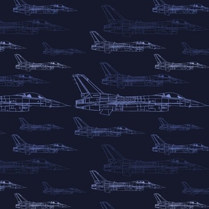 Monochrome F-16 in Blue