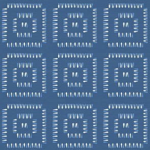 Indigo and denim blue modern geometric squares