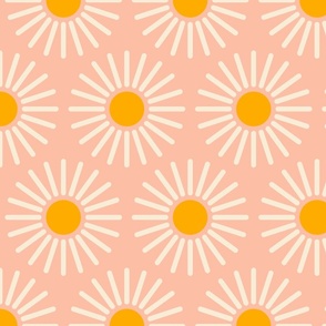 Sunshine Daisies - pink (large scale)