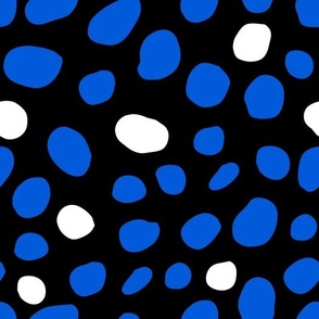 Abstract dotted design in black, blue and white colours 