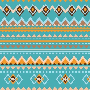 Ethnic styled rows in blue Savanne theme