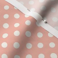 Fall in love cream on pink polka dots 1x1